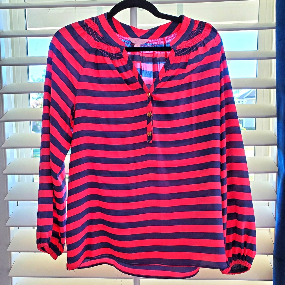 Lilly Pulitzer striped Elsa blouse.  Size 6